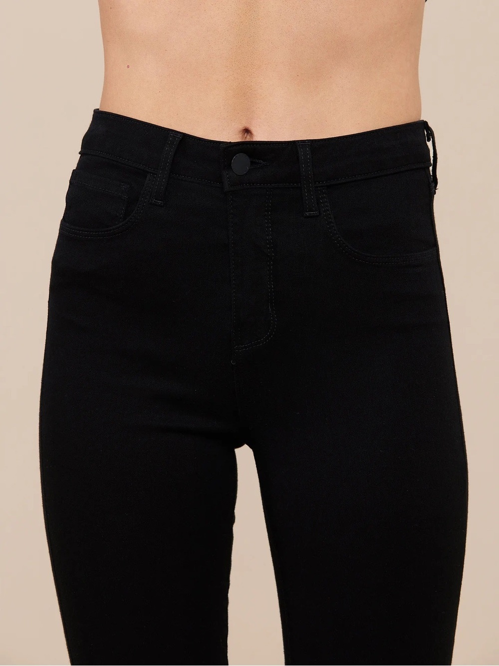 L’AGENCE Womens Marguerite High Rise Skinny Jeans Super Stretch Black Size 25 - Picture 4 of 8